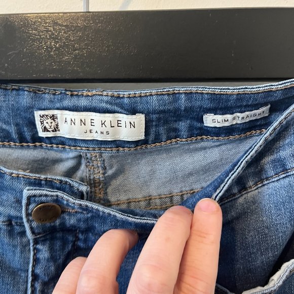 ANNE KLEIN JEANS | Women's Slim Straight Jeans Blue Size 12 - Picture 11 of 12